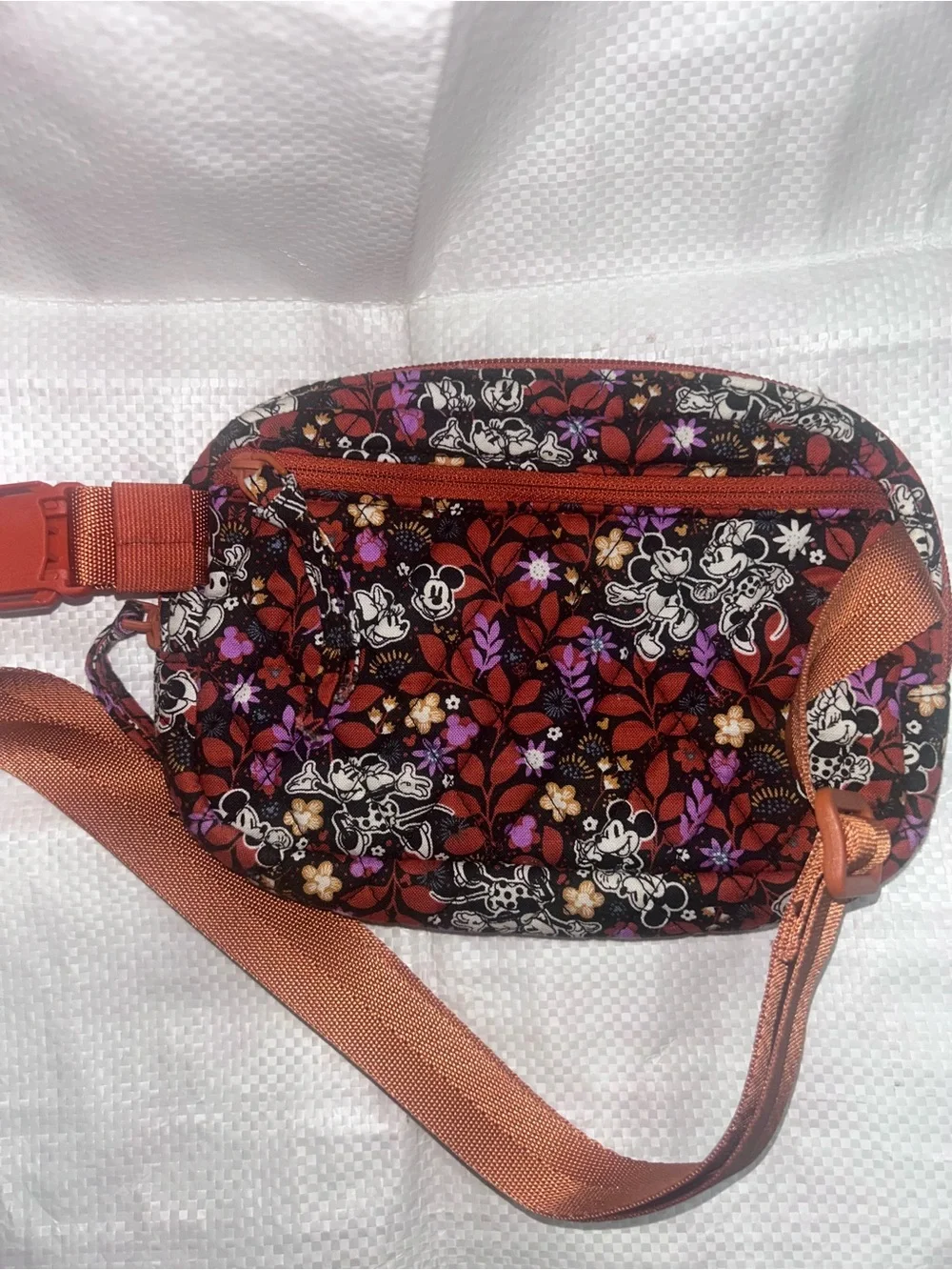 Vera Bradley Red Floral Mickey Mini Mouse Crossbody Bag